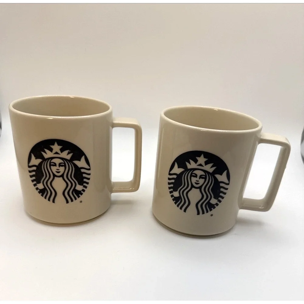 2015 Starbucks Siren Mermaid Logo Coffee Mugs Made In USA 14 oz Square Handle